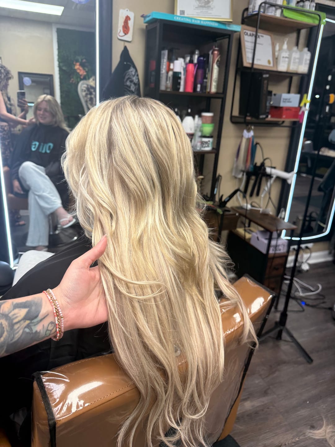 Customer photo review of Virgin XO Invisible Weft Butterfly Weft Extensions Blonde #P19/60