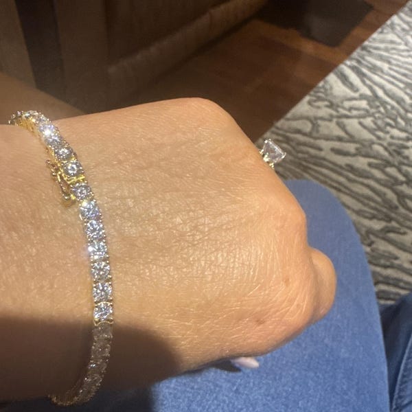 Customer photo review of Clara VVS1 Moissanite Round Cut Tennis Bracelet