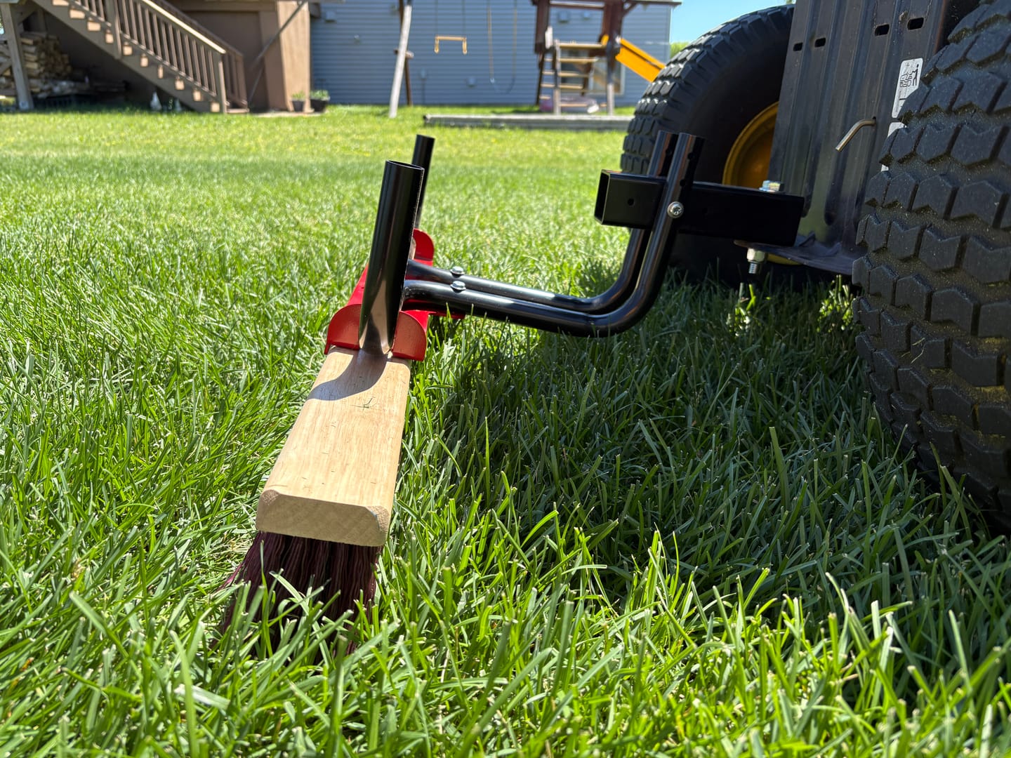 Customer photo review of Broominator — Turn Any Mower Into a Striping Machine
