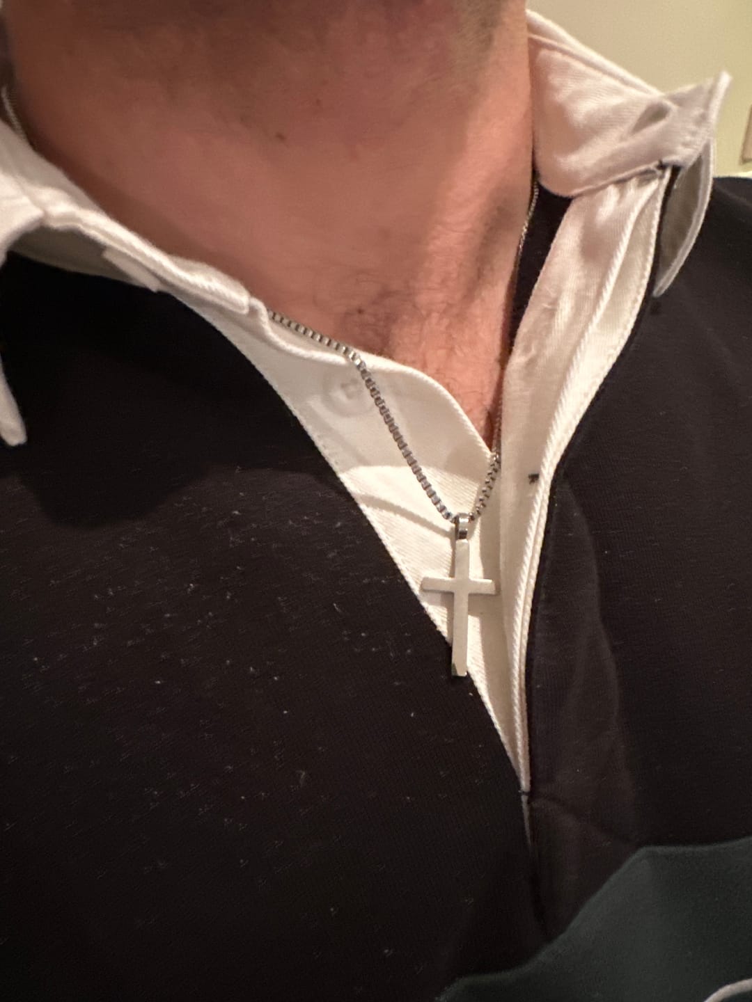 Customer photo review of Classic Cross & Box Chain
