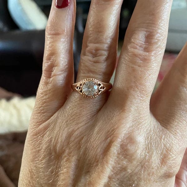 Customer photo review of Celtic Diamond Engagement Ring 1 Carat Round Lab Grown Diamond Trinity Knot Ring Unique Solitaire Ring