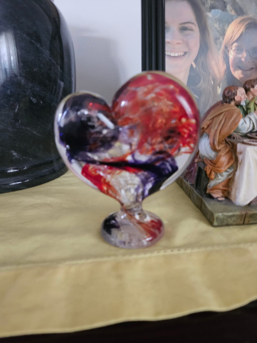Customer photo review of Glass Heart with Cremation Ash - Standing