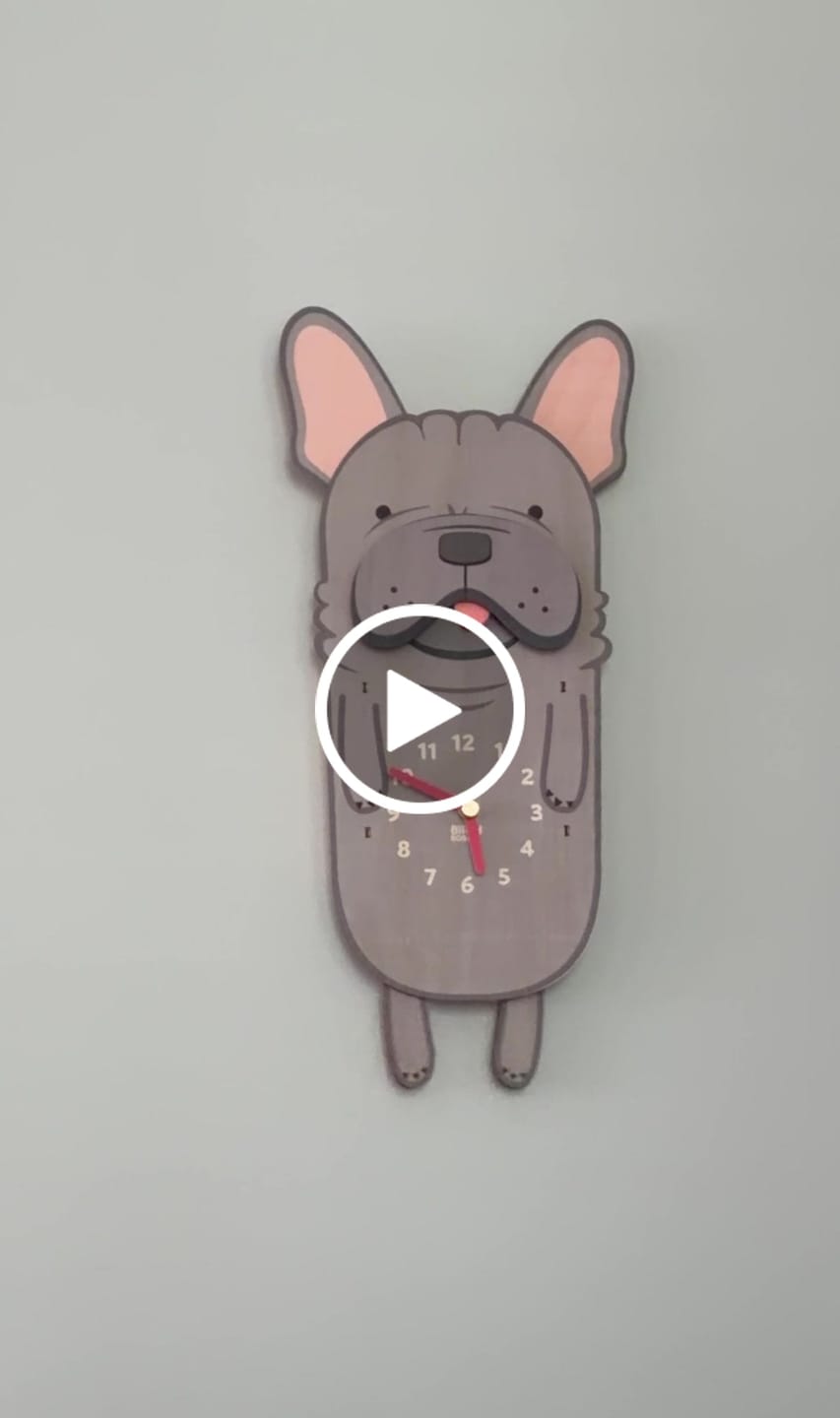 Customer video review of Louie the French Bulldog Pendulum Clock