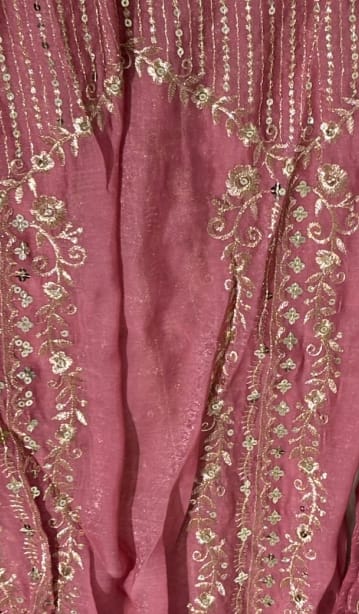 Customer photo review of Rose Gold Embroidered Anarkali Gown Set