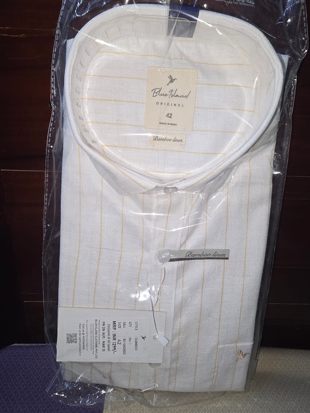 Customer photo review of Golden White Stripes -Full-Bamboo Linen