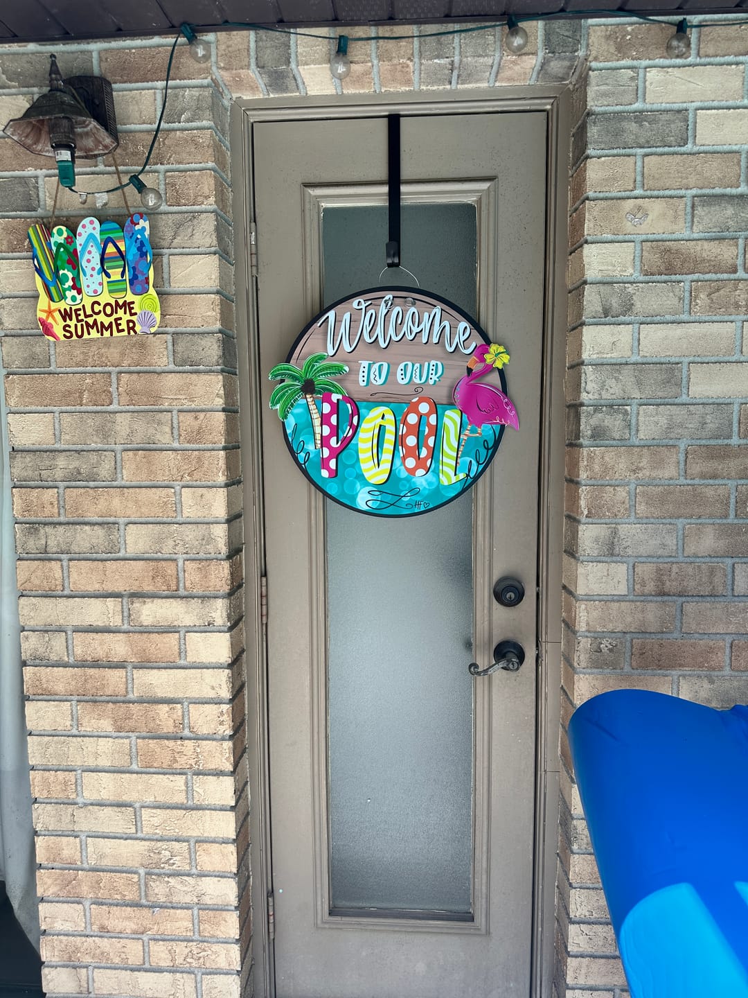 Customer photo review of Welcome to our Pool Door Hanger