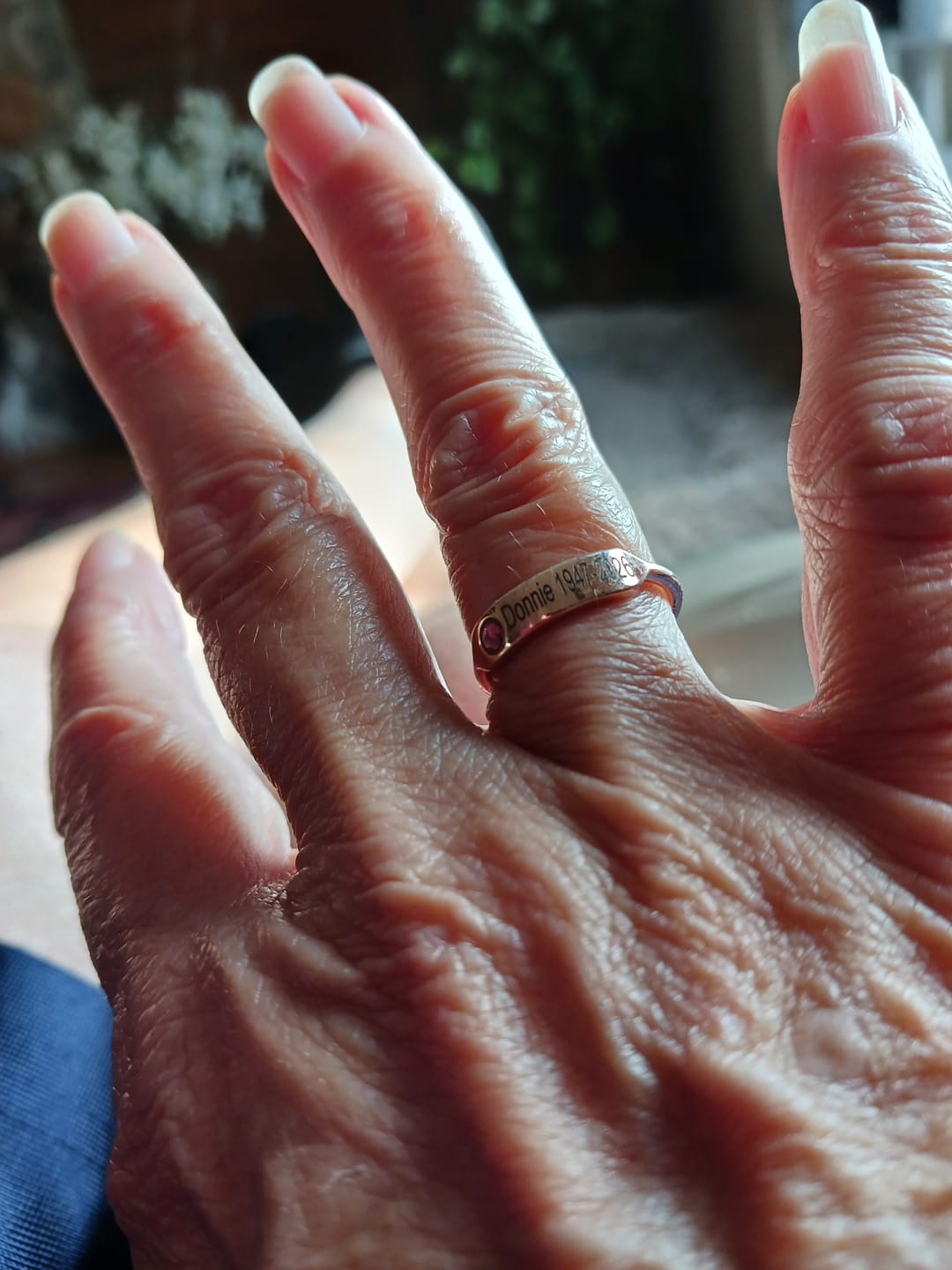 Customer photo review of For Memorial - Personalized Birthstone Name Memorial Ring
