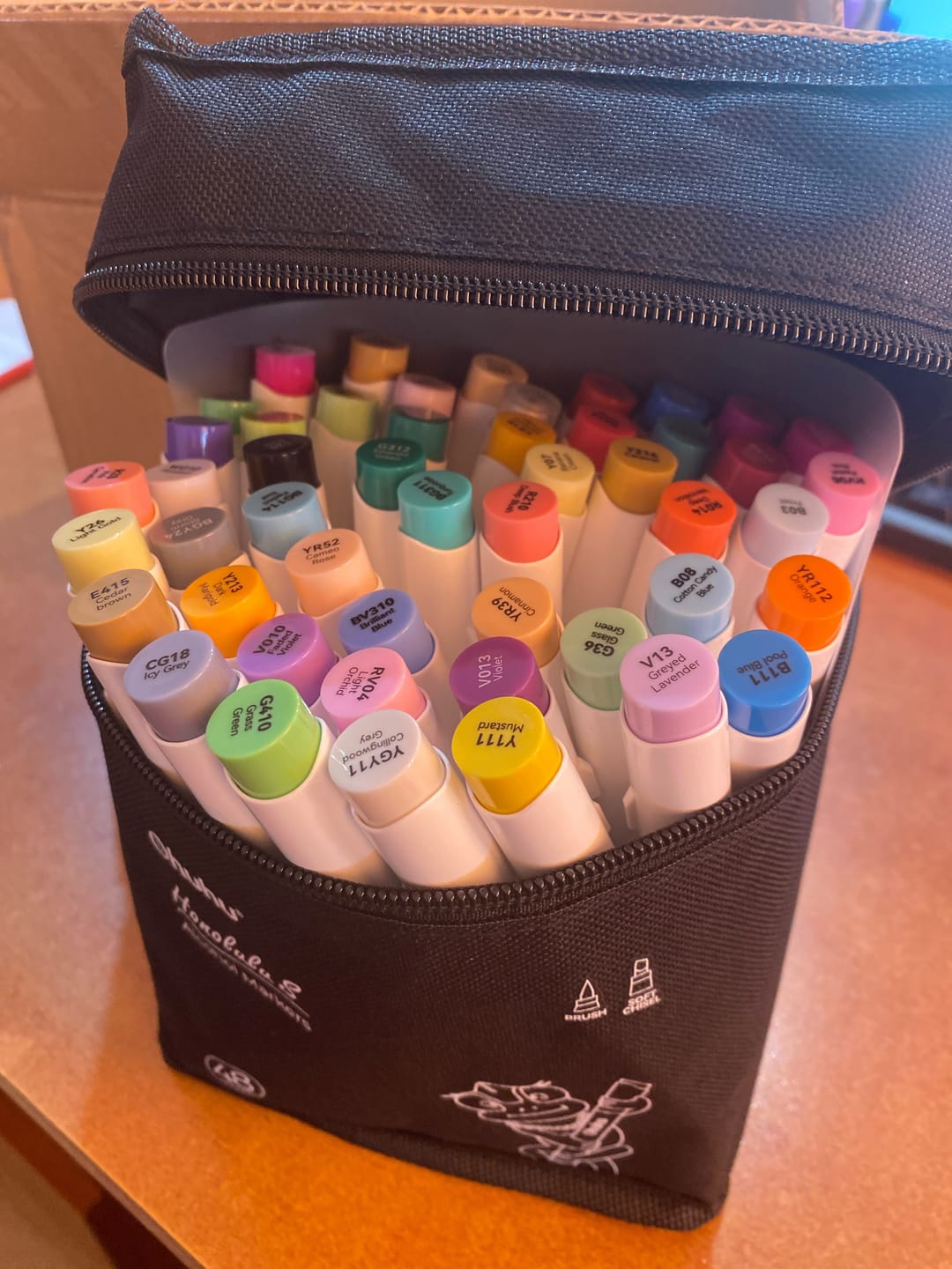 Customer photo review of Ohuhu Honolulu S 48 Colors Dual Soft Tips Alcohol Art Markers, Brush & Soft Chisel
