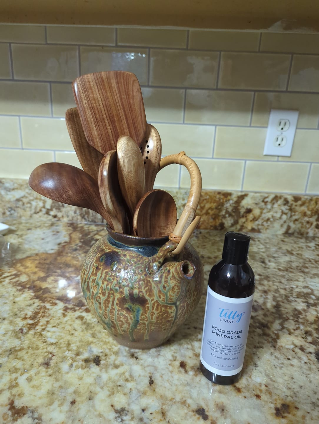 Customer photo review of Teak Wooden Utensil Set