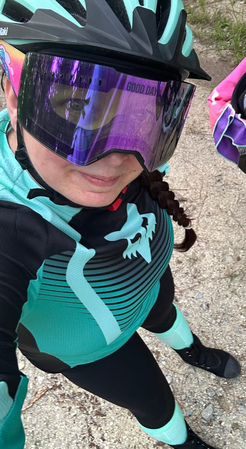 Customer photo review of The Valorie Moto/MTB Goggle - Photochromic Purple