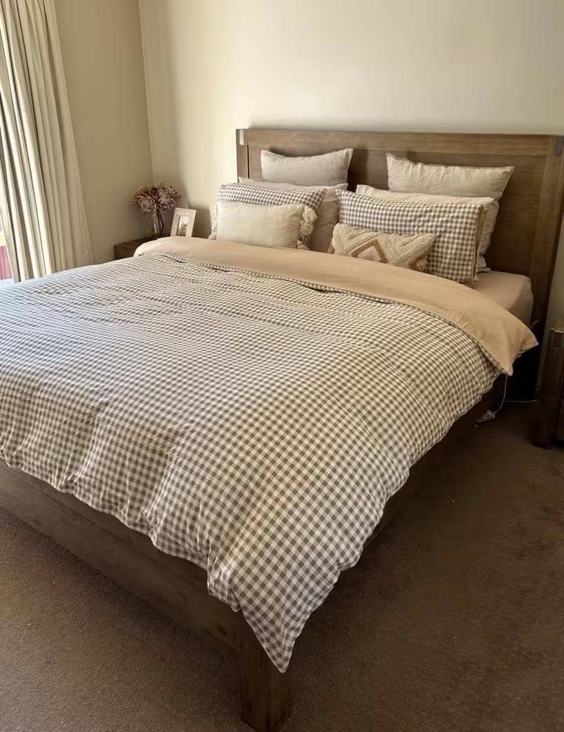 Customer photo review of Cozy Gingham Bedding Set