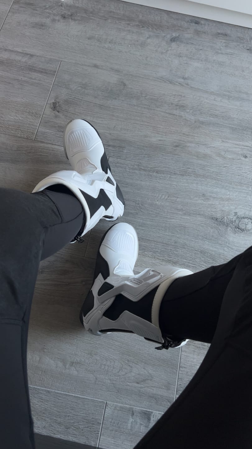 Customer photo review of Motorcycle Riding Boots White