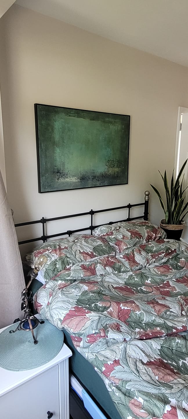 Customer photo review of Mid-century Modern Wabi-Sabi Wall Art - Verdant Silence
