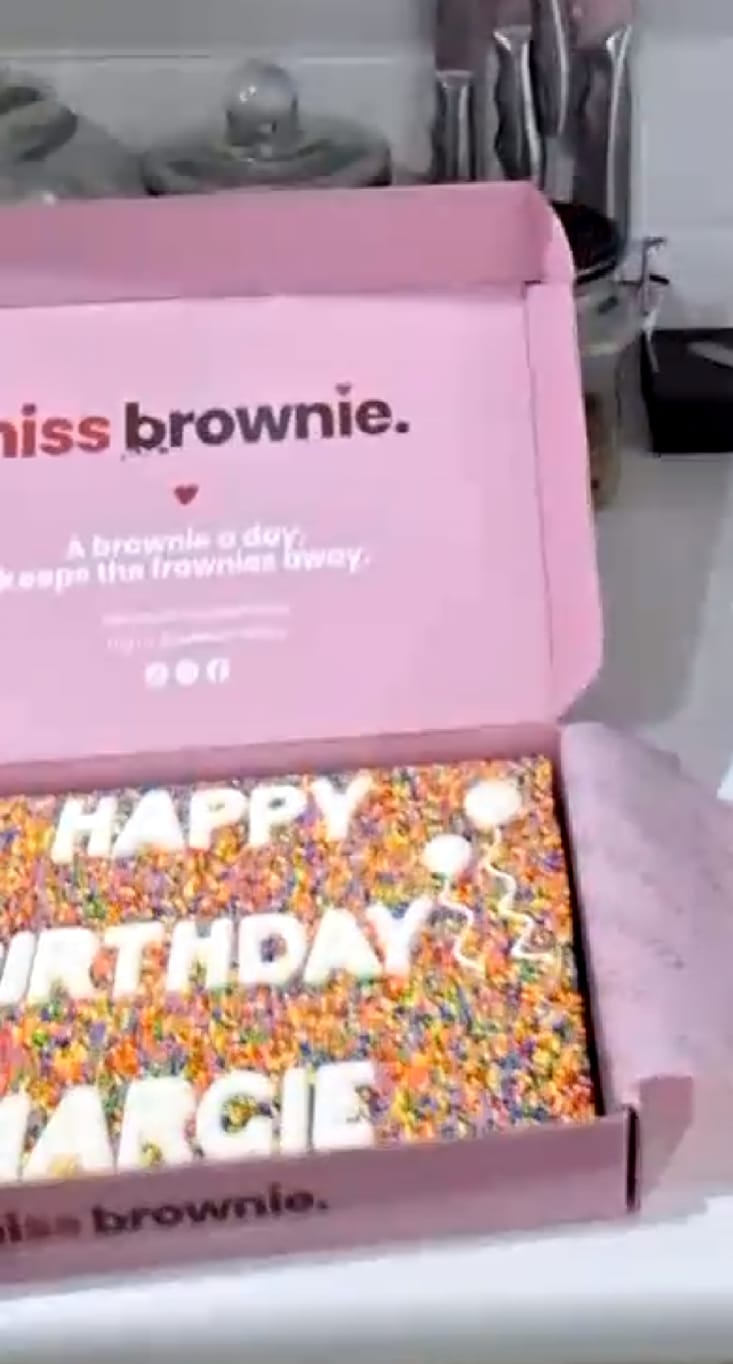 Customer photo review of Birthday Brownie · Large