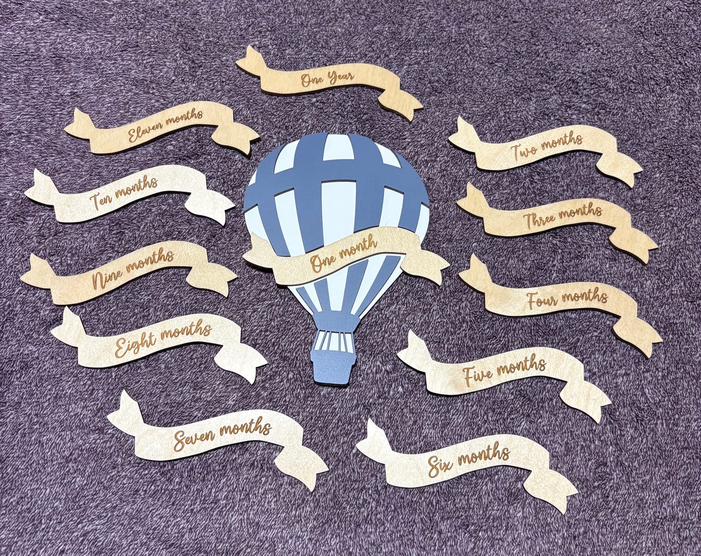 Customer photo review of Hot Air Balloon Baby Monthly Milestone Set