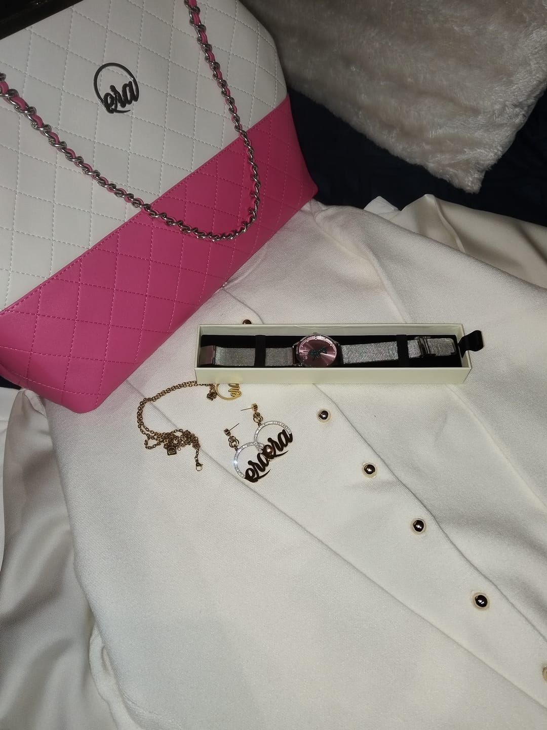 Customer photo review of Gold Muse Drop Hoops