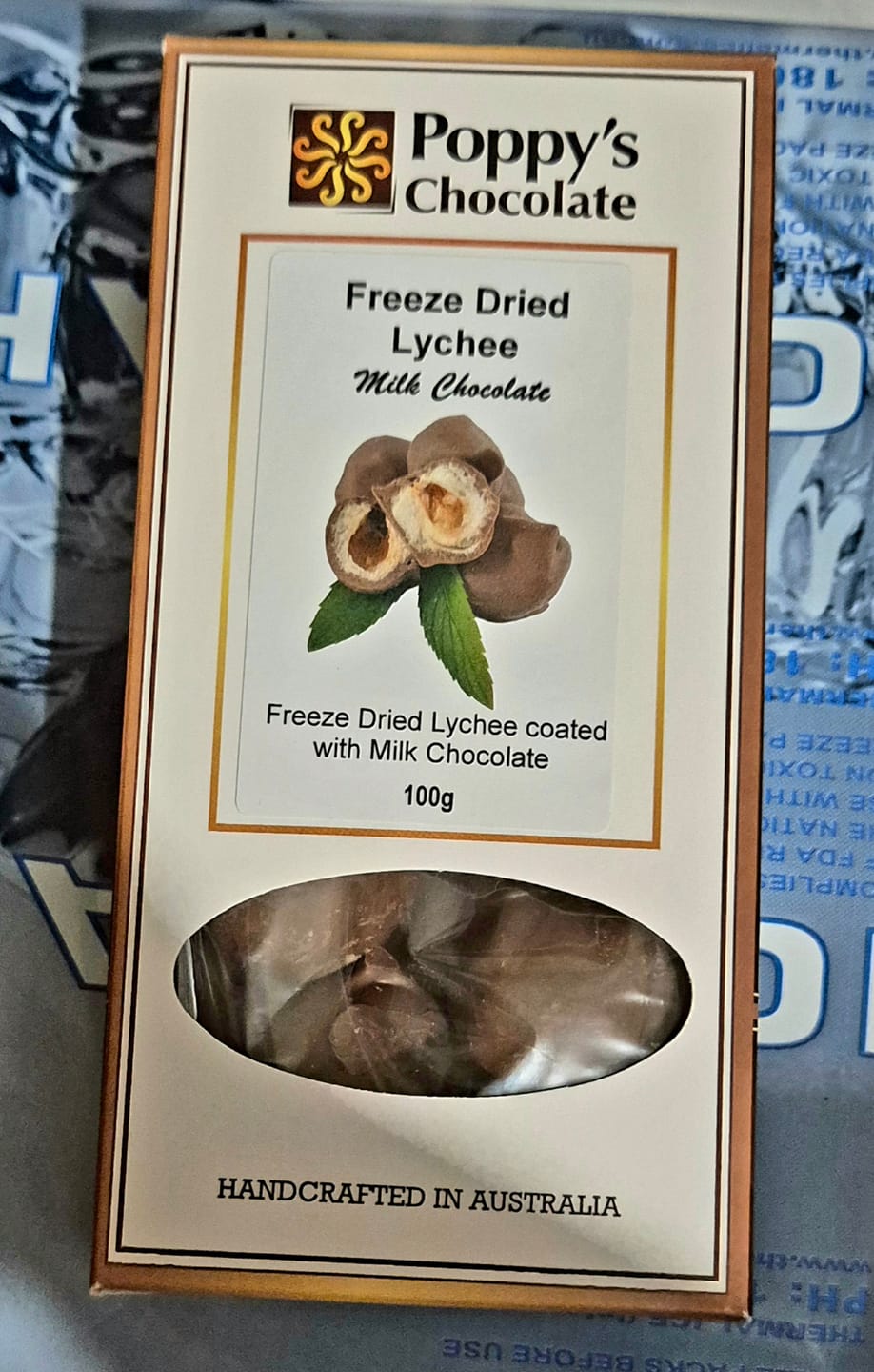 Customer photo review of Milk Chocolate Coated Freeze Dried Lychees 100g