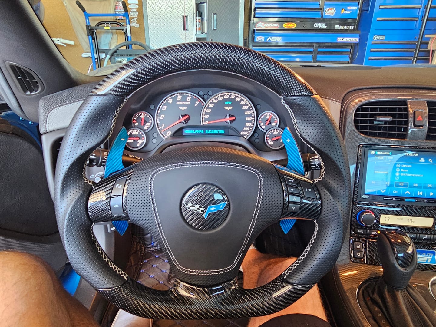 Customer photo review of [Customizable] 2005-2013 Chevrolet Corvette C6 Custom Airbag Cover Replacement for Steering Wheel