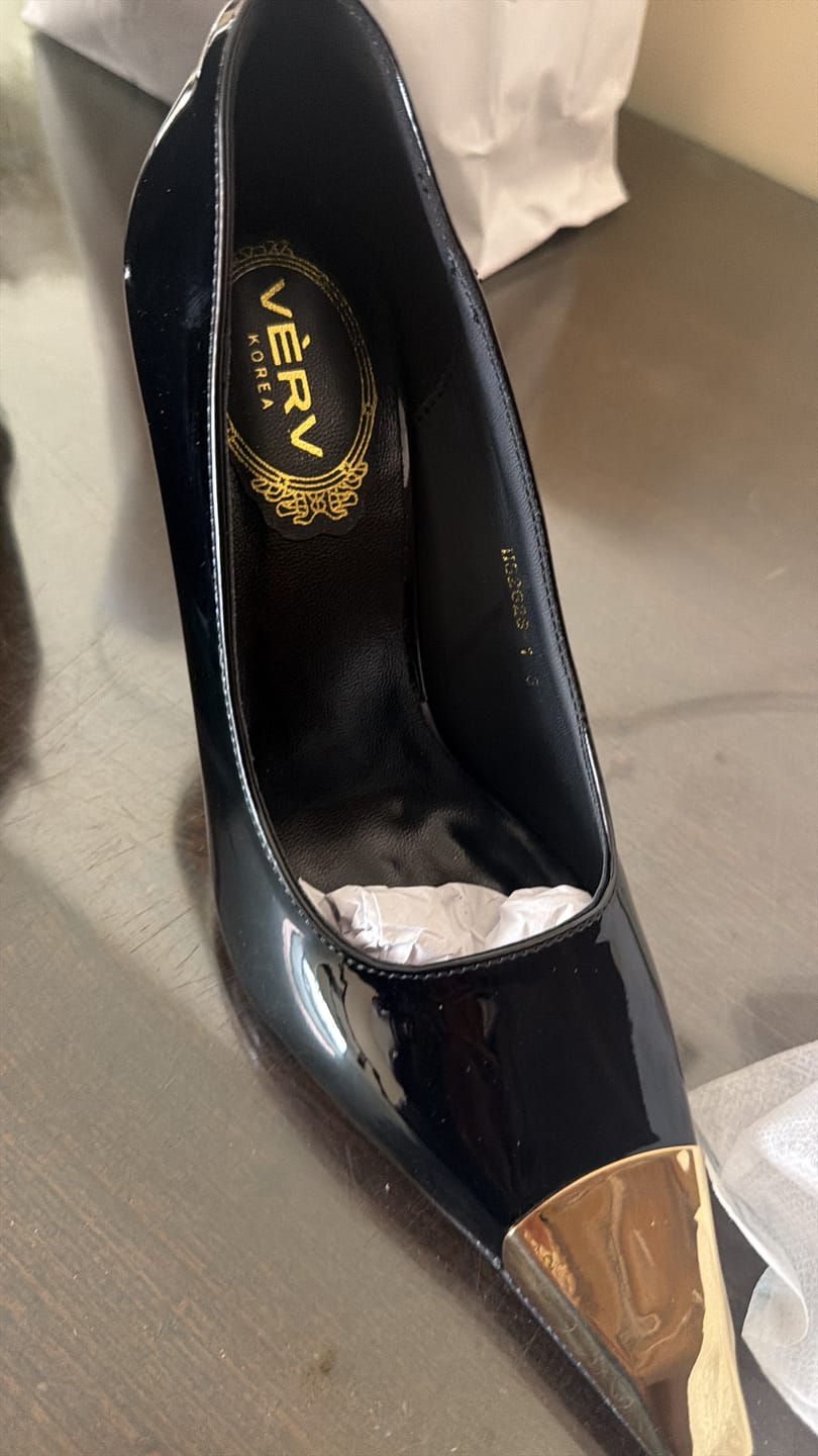 Customer photo review of Hayden Metal Tip Luxe Pumps