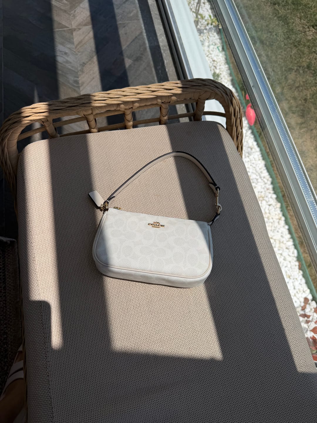 Customer photo review of Coach Women's Nolita 19 In Signature Canvas Gold/White/Chalk
