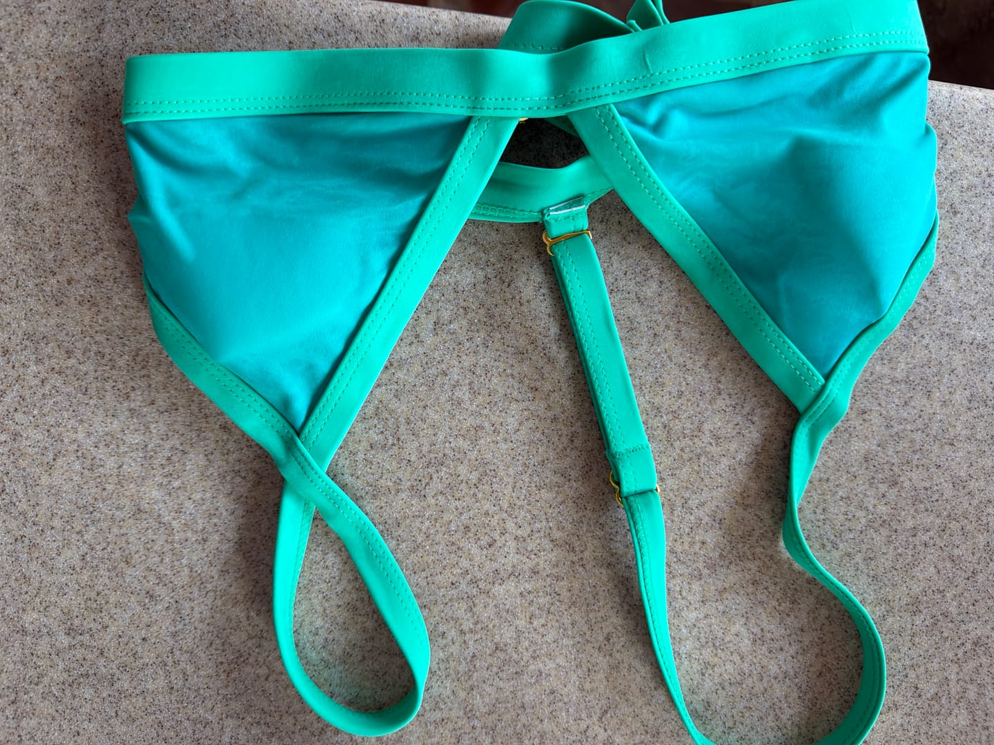 Customer photo review of SERENA Aqua Melon Triangle Bikini Top