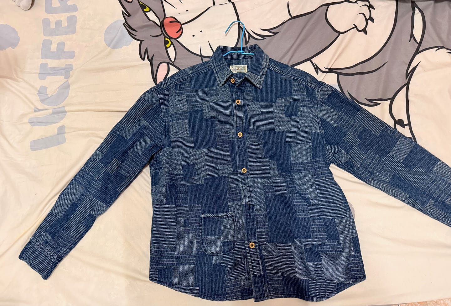 Customer photo review of Boro Jacquard Pre-dyed Denim Work Shirt