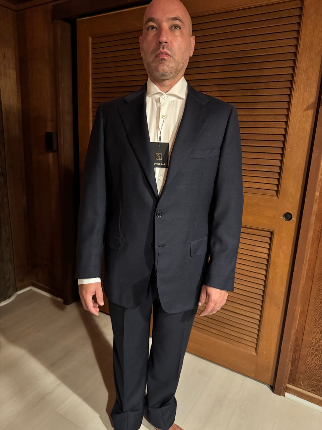 Customer photo review of KITON Napoli White Oxford Cotton Dress Shirt