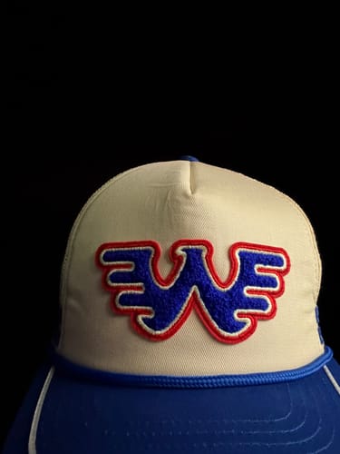 Customer photo review of Seager x Waylon Jennings Flying W Snapback Hat - Vintage White/Blue