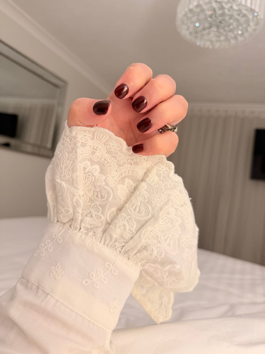 Customer photo review of Cloud Dancer Heirloom Lace Long Sleeve Pyjama Set