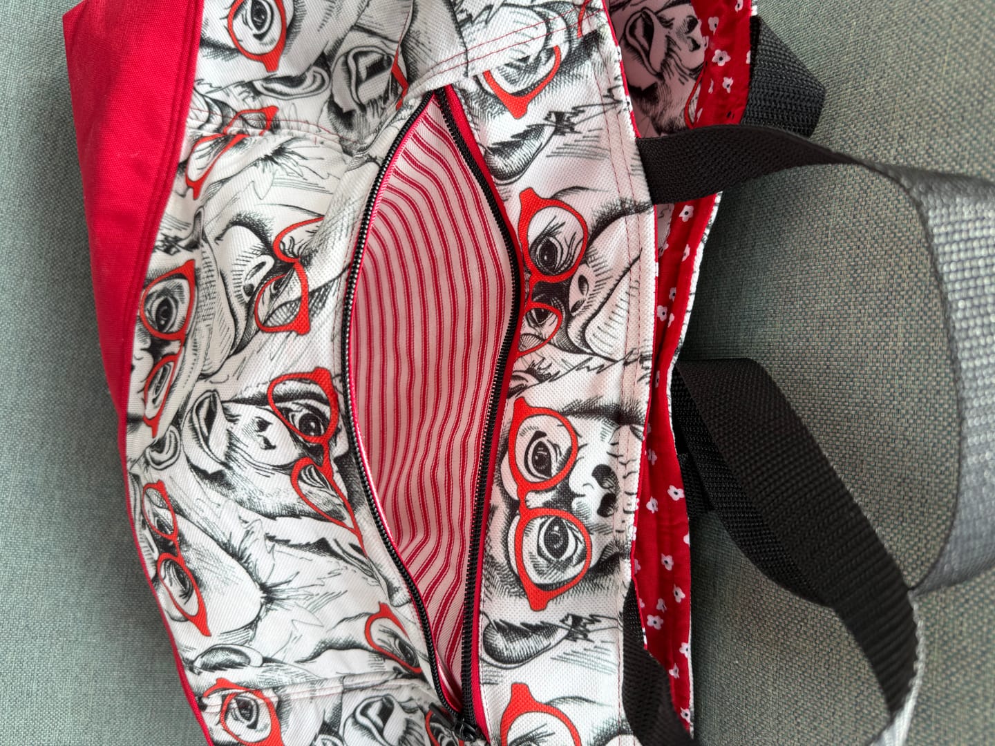 Customer photo review of Marilyn Red  - #5 Black Nylon Coil Zipper Tape