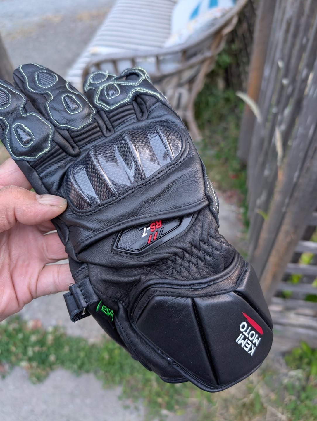 Customer photo review of Motorcycle Gloves, Racing Leather Touchscreen Riding Gloves