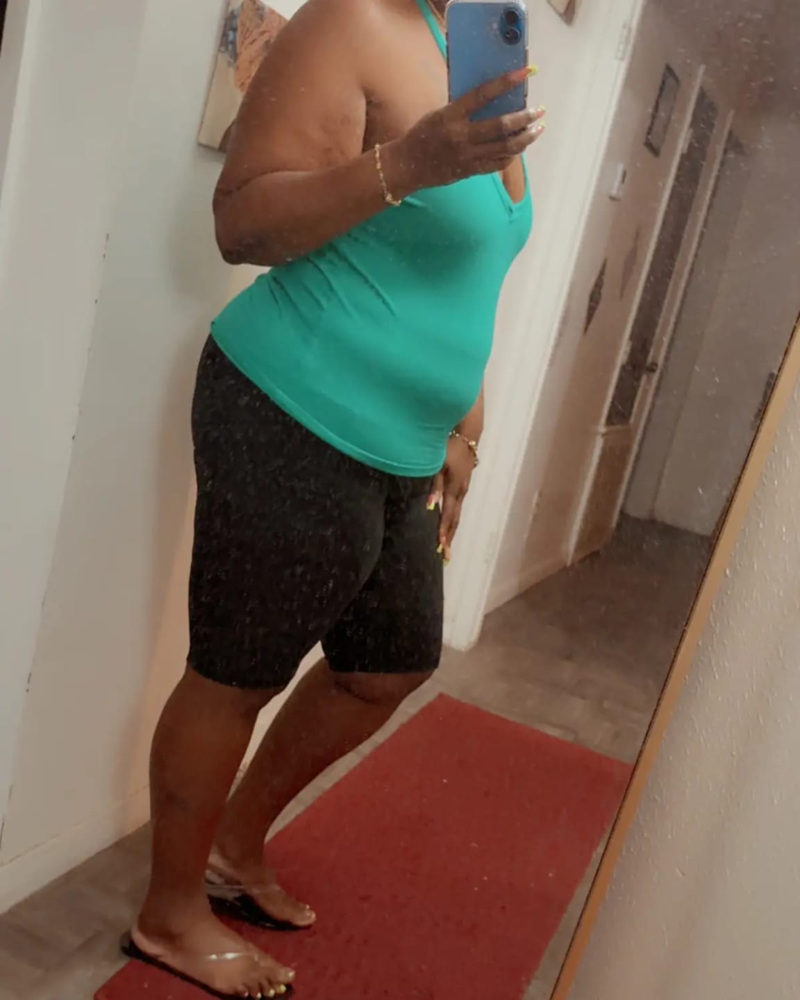 Customer photo review of Built-in Bra Ribbed Solid Tank Top