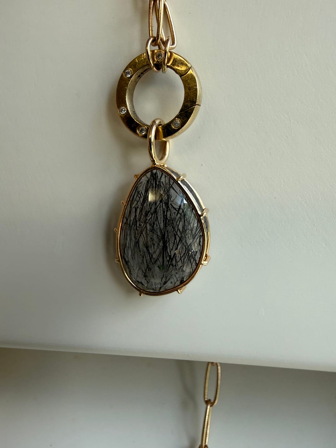 Customer photo review of Small Black Rutilated Quartz Harriet Stone