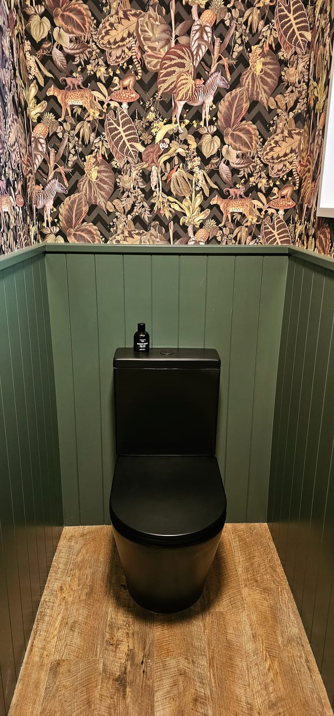Customer photo review of Living Jungle Chevron Wallpaper - Black - Discontinuing