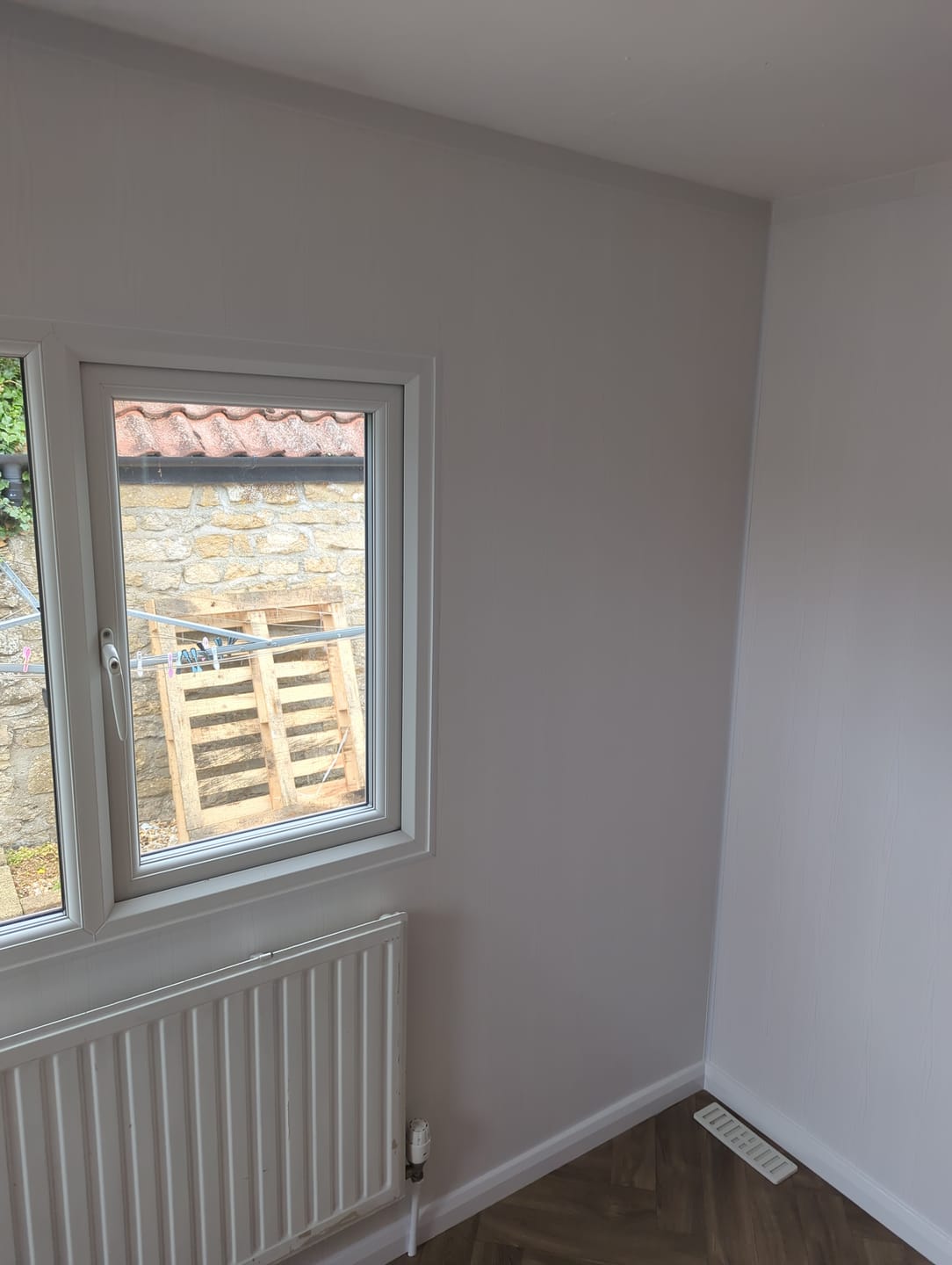 Customer photo review of 8mm White Wood Matt Bathroom Wall & Ceiling Panel - Pack of 4