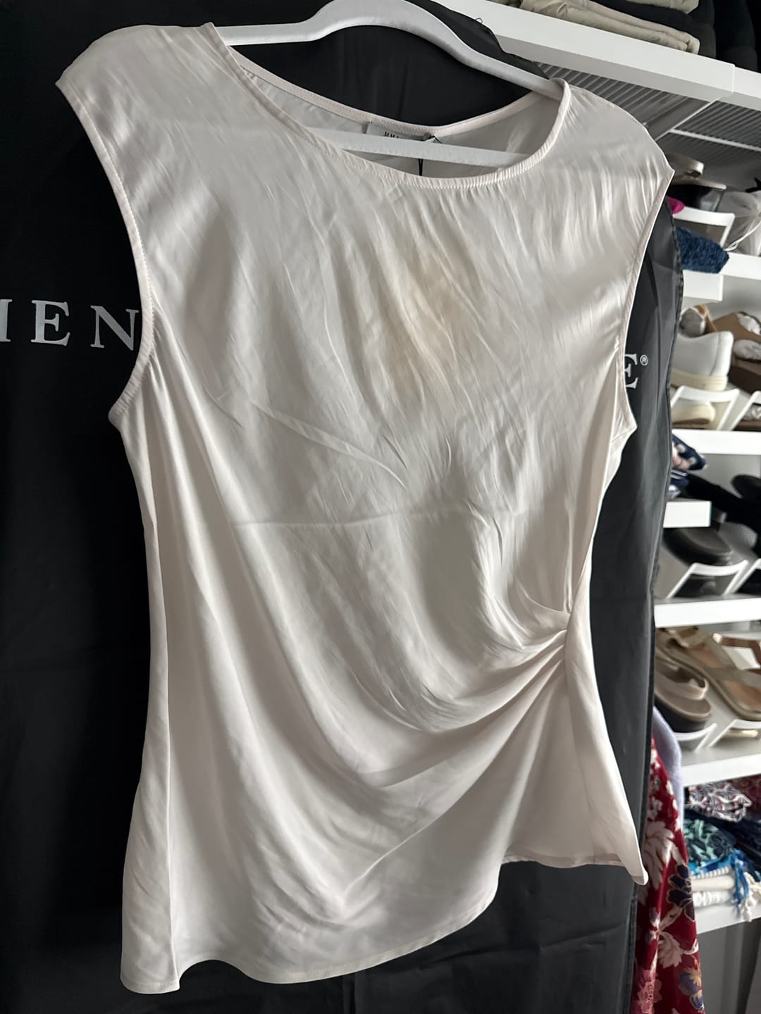 Customer photo review of Brooke Top - Eco Drape: Ivory