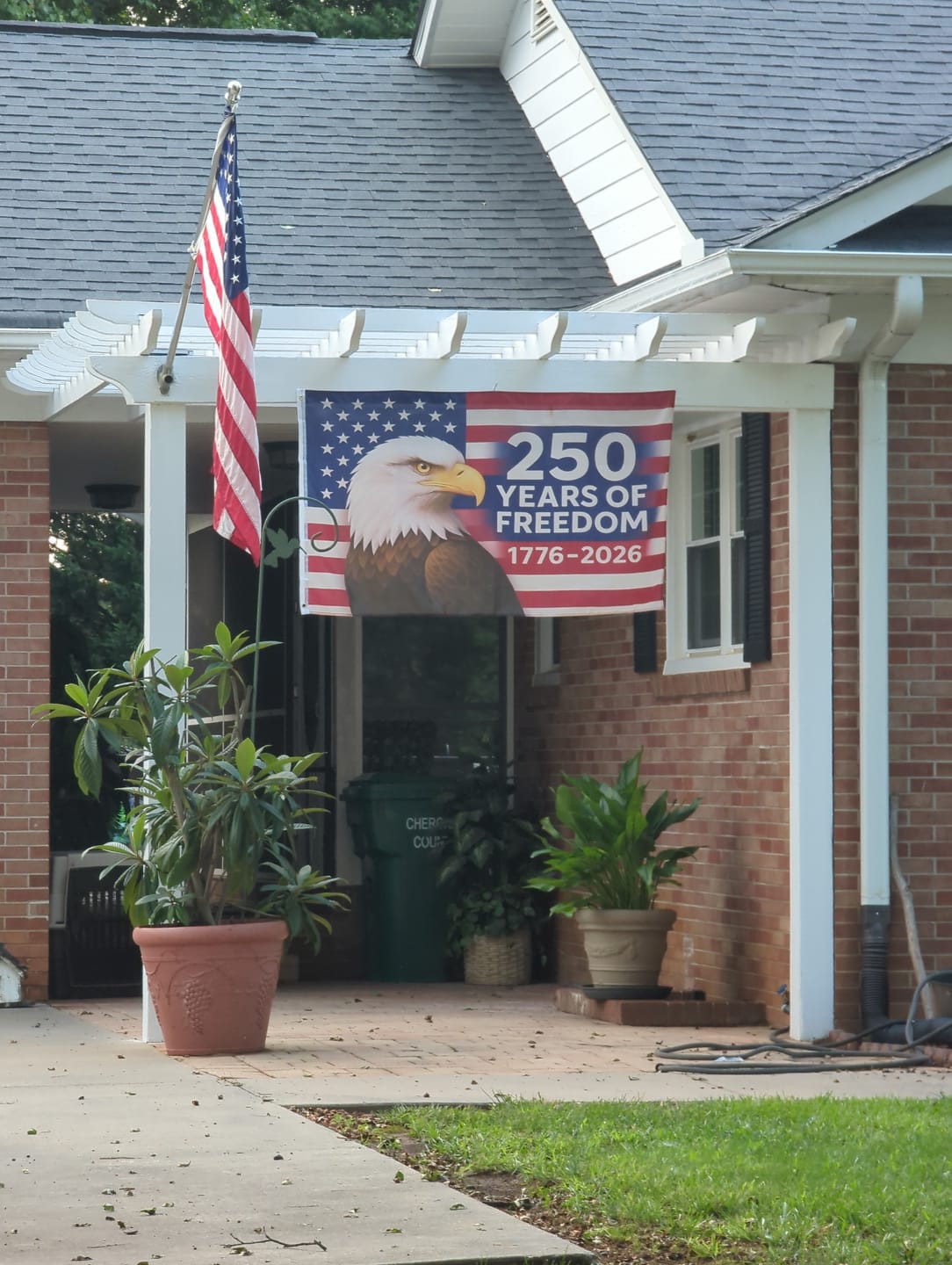 Customer photo review of America’s 250th Anniversary Flag – 3x5 Ft Bald Eagle Patriotic Flag | 1776-2026 “250 Years of Freedom” Banner