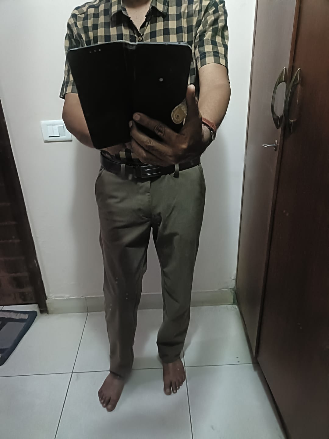 Customer photo review of Brown Textured - Corduroy Pant