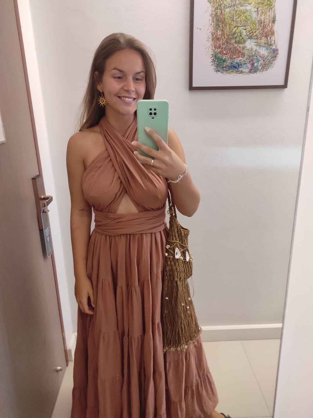 Customer photo review of Amara Bohemian Maxi Dress Sandstone
