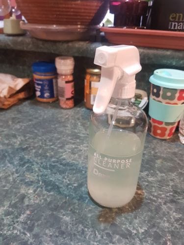 Customer photo review of Reusable Glass Bottle with Trigger Sprayer