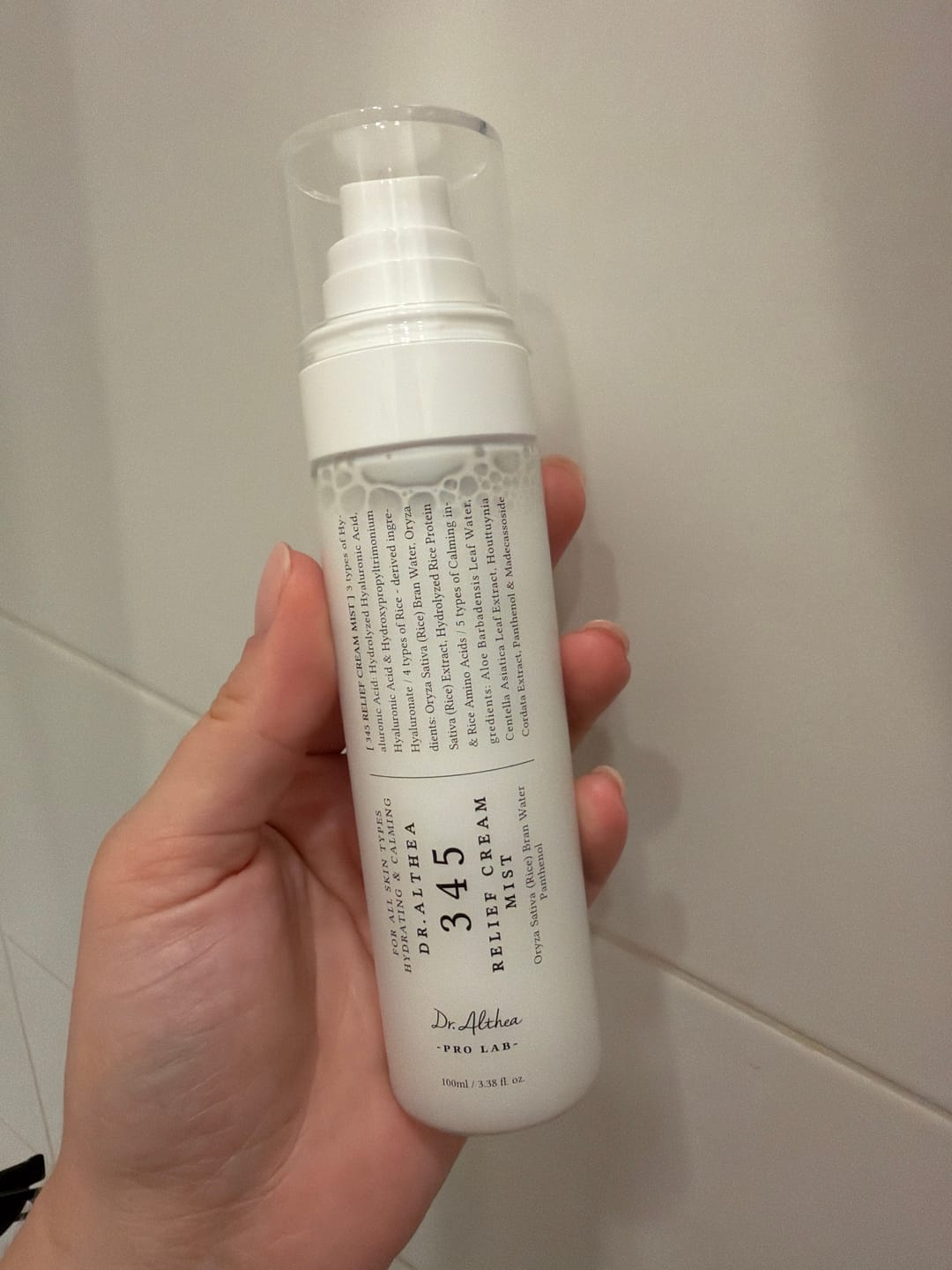 Customer photo review of Nomierinošs un atjaunojošs krēma mists Dr. Althea 345 Relief Cream Mist
