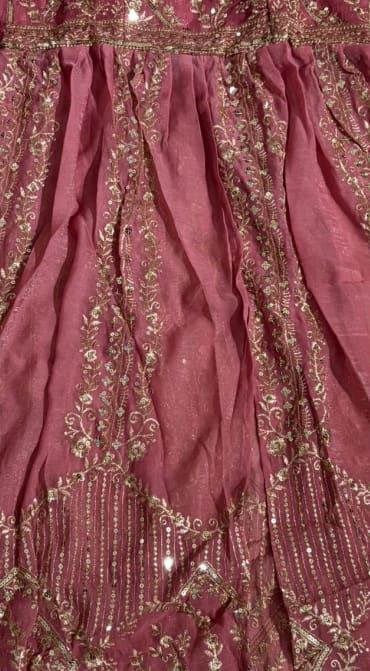 Customer photo review of Rose Gold Embroidered Anarkali Gown Set