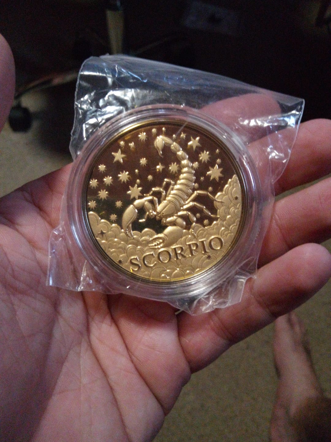 Customer photo review of 24K Yellow Gold (99.99% Gold Purity) Zodiac Sign Coin