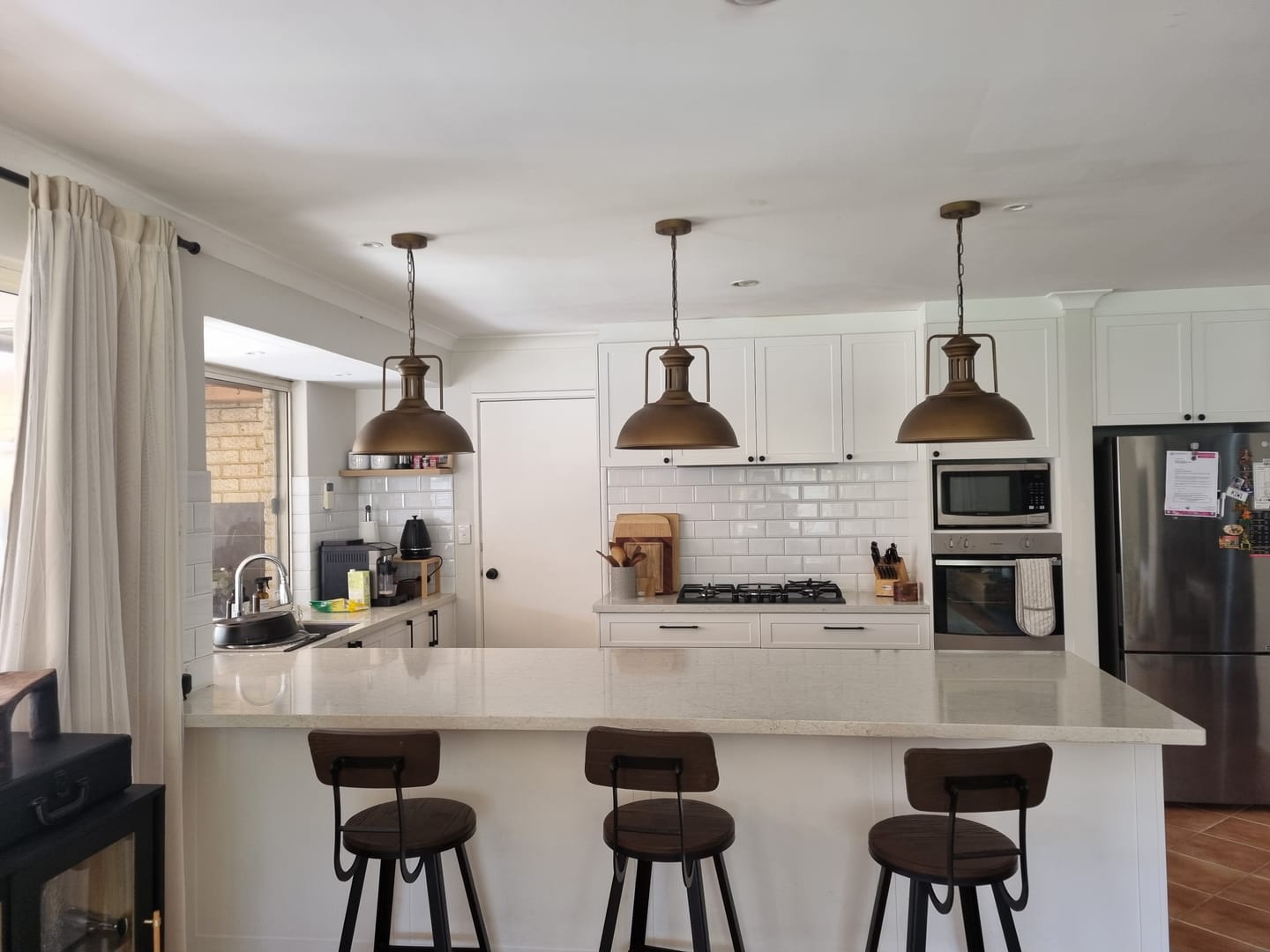 Customer photo review of Industrial Single Dome Pendant Light