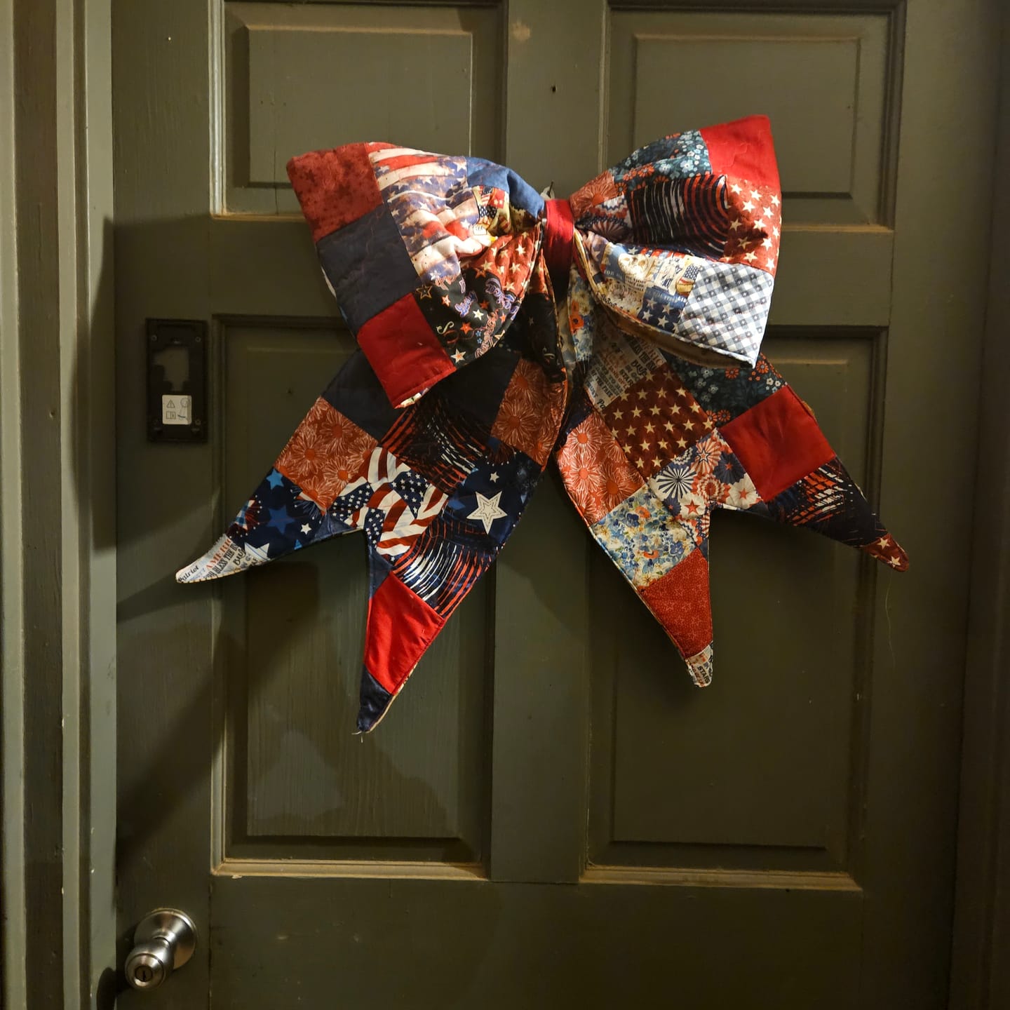 Customer photo review of American Flag Wood Planks Fabric