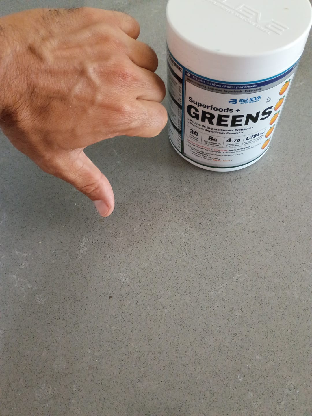 Customer photo review of Believe Supplements - Superfoods + Greens - 300g