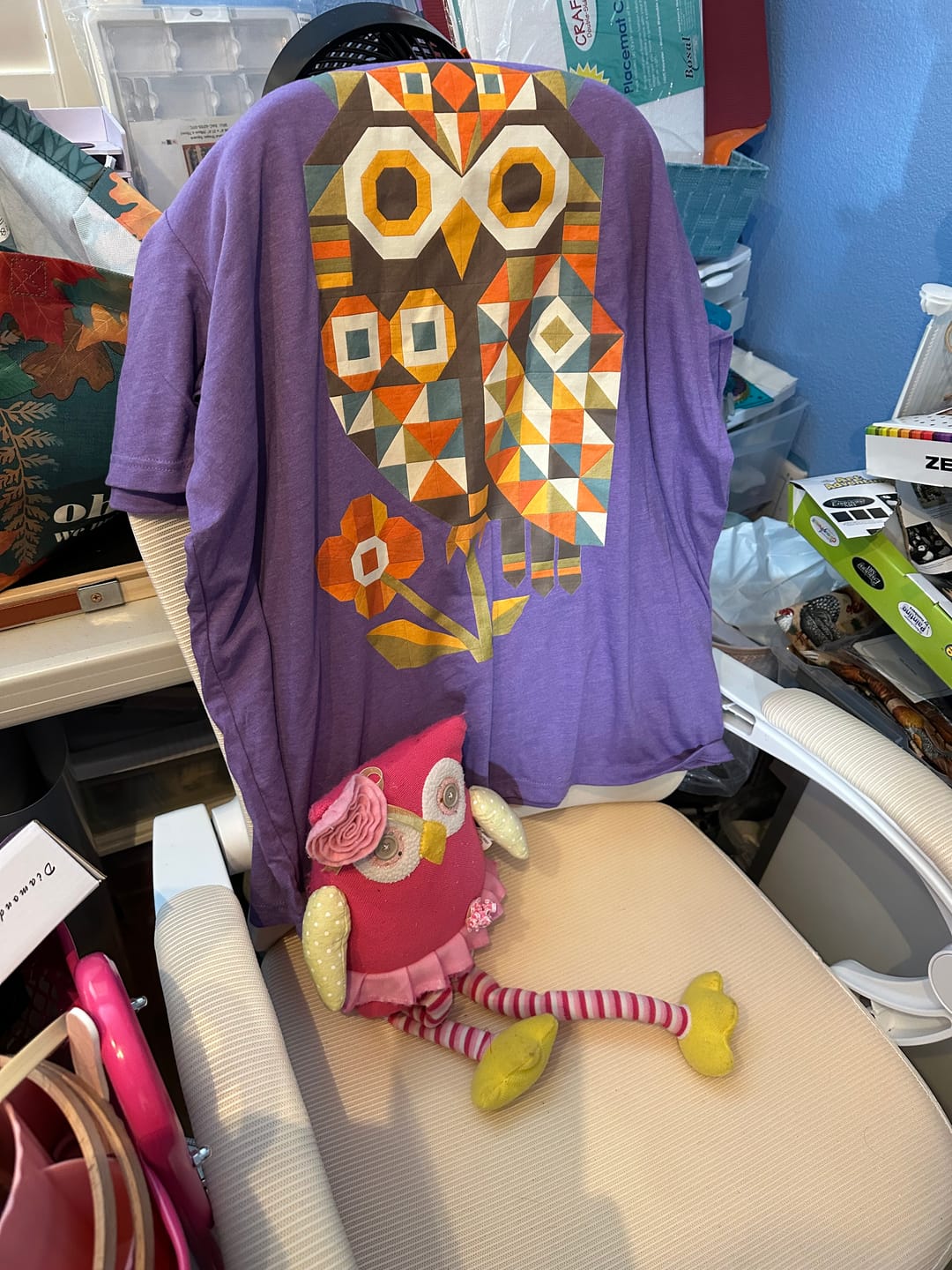 Customer photo review of Patchwork Owl T-shirt