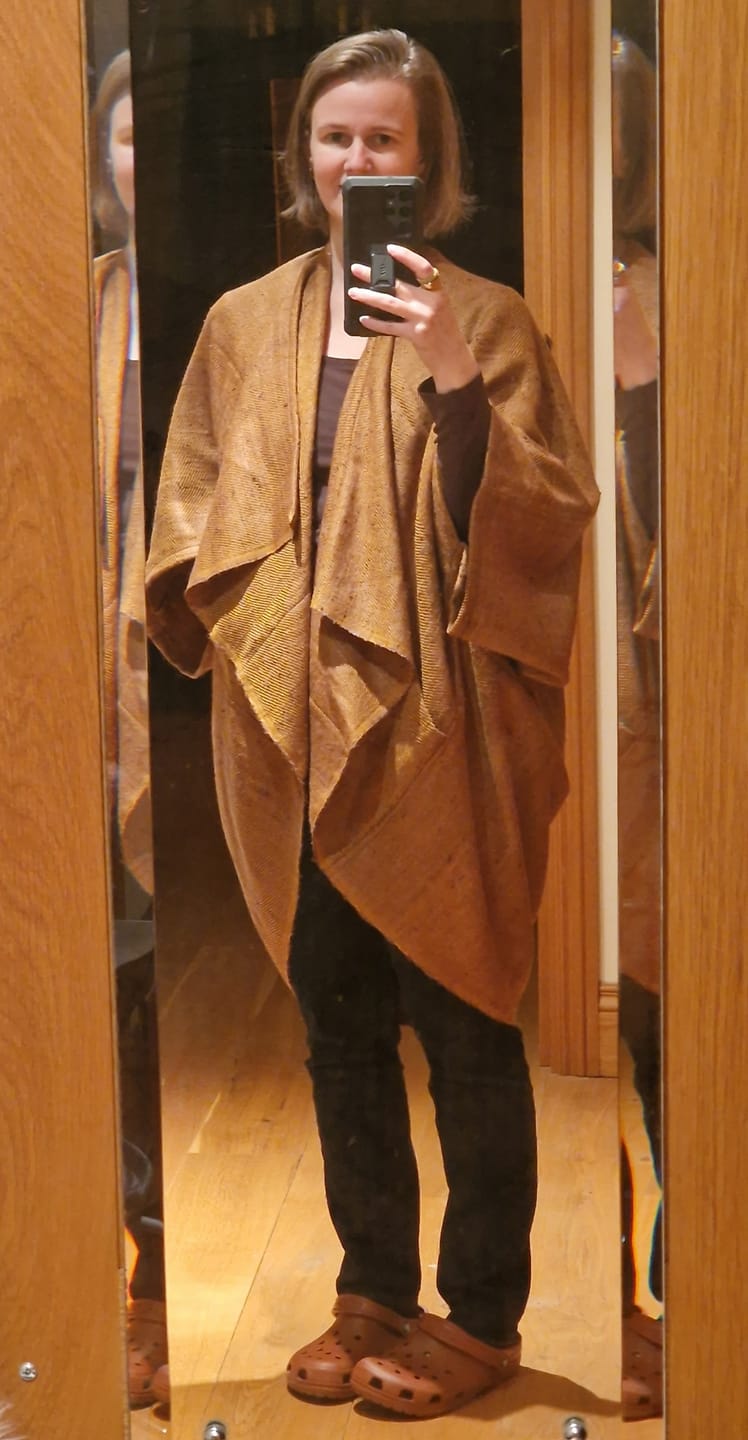 Customer photo review of NEW! JIVA Wool Silk Kimono Sunshine