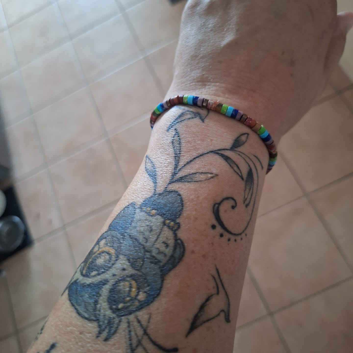 Customer photo review of 7 Chakren Energiearmband aus Jaspis