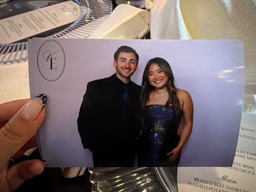 Customer photo review of Lynette Strapless Column Gown by Theia Couture - RENTAL